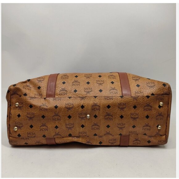MCM Boston Bag Cognac Visetos Monogramm - Picture 5 of 12